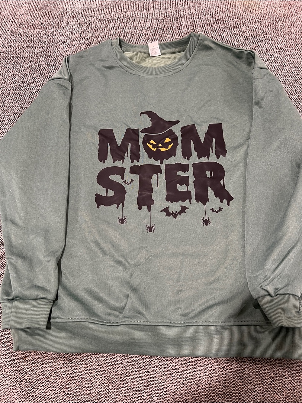 Momster Halloween Graphic Sweatshirt - Sage Green